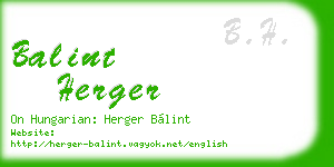 balint herger business card